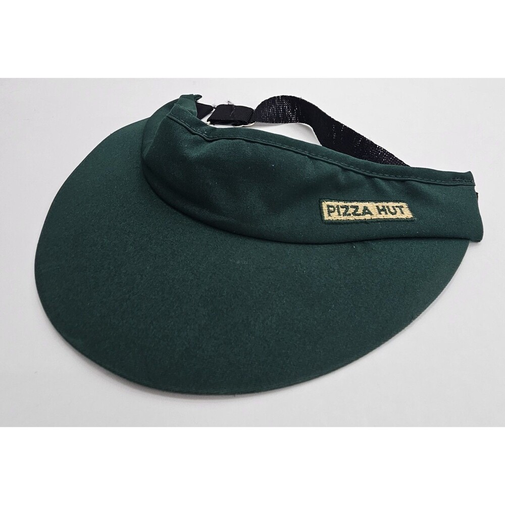 Pizza Hut Employee Uniform Visor Hat Green Crest Uniforms Retro Vintage 90s